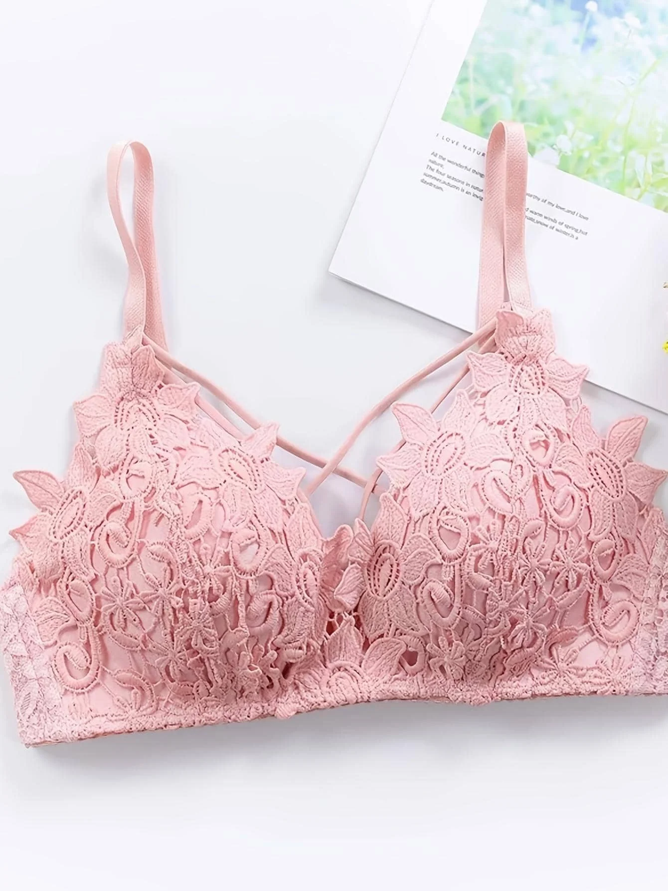 French Sexy lace Beauty back no steel ring underwear female small chest gathers triangle cup thin comfortable sexy bras