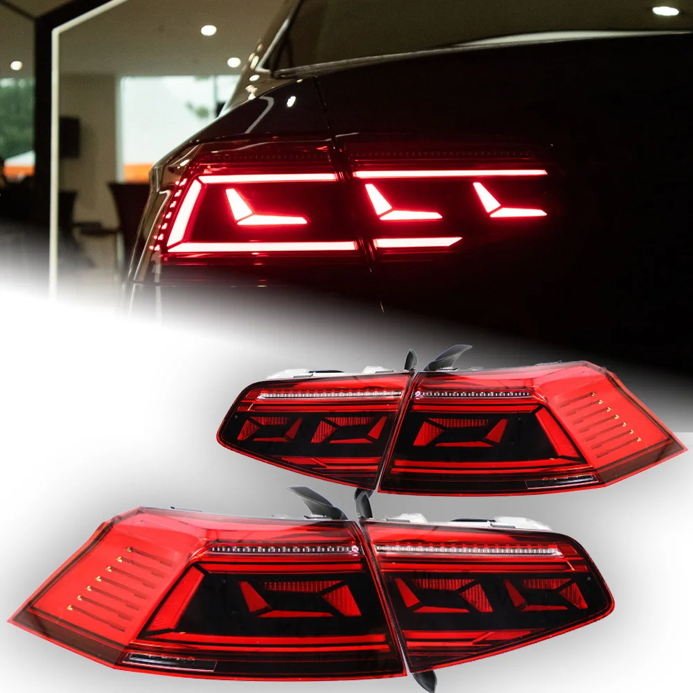 AKD Car Styling for VW Passat B8 Tail Light 2015-2019 Magotan LED Tail Lamp LED DRL Dynami Signal Brake Reverse Auto Accessories