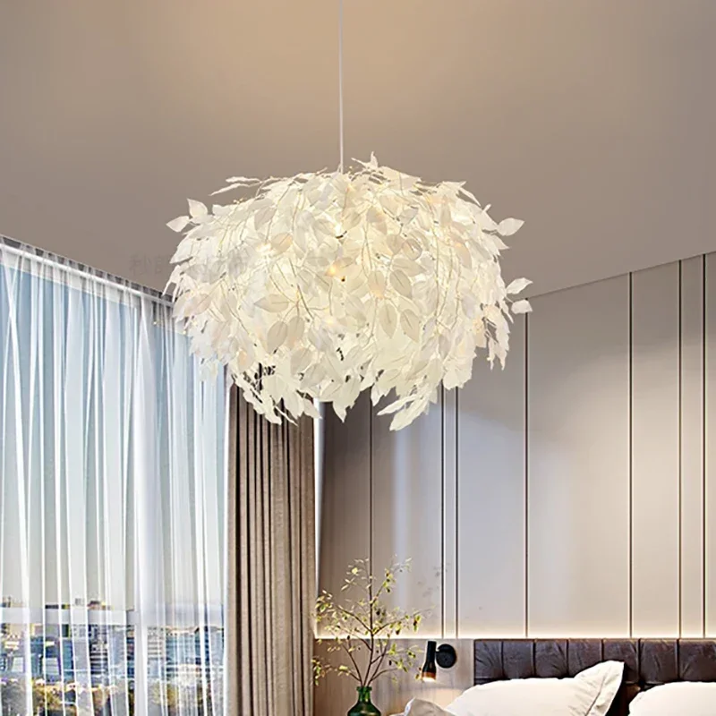 New Ins Net Red Chandelier Nordic Bedroom Starry Leaf Lamp Living Room Personality Simple Modern Creative Clothing Store Lamp