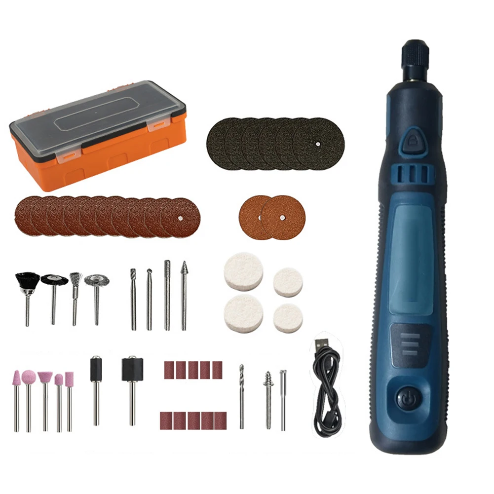 USB Cordless Rotary Tool Kit Woodworking Engraving Pen Grinding Wheels Drill Bits Set For Jewelry Making Wood Carving DIY Crafts