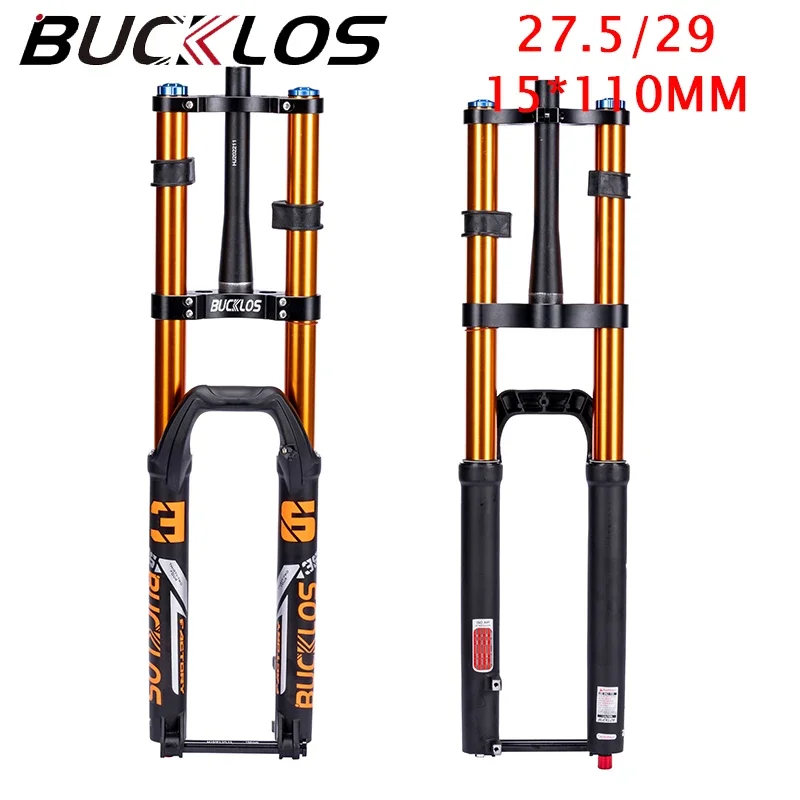 

BUCKLOS 27.5/29inch Mountain Bike Fork Air Suspension Downhill E-Bike Fork 15*110mm Thru Axle DH MTB Fork for Disc Brake