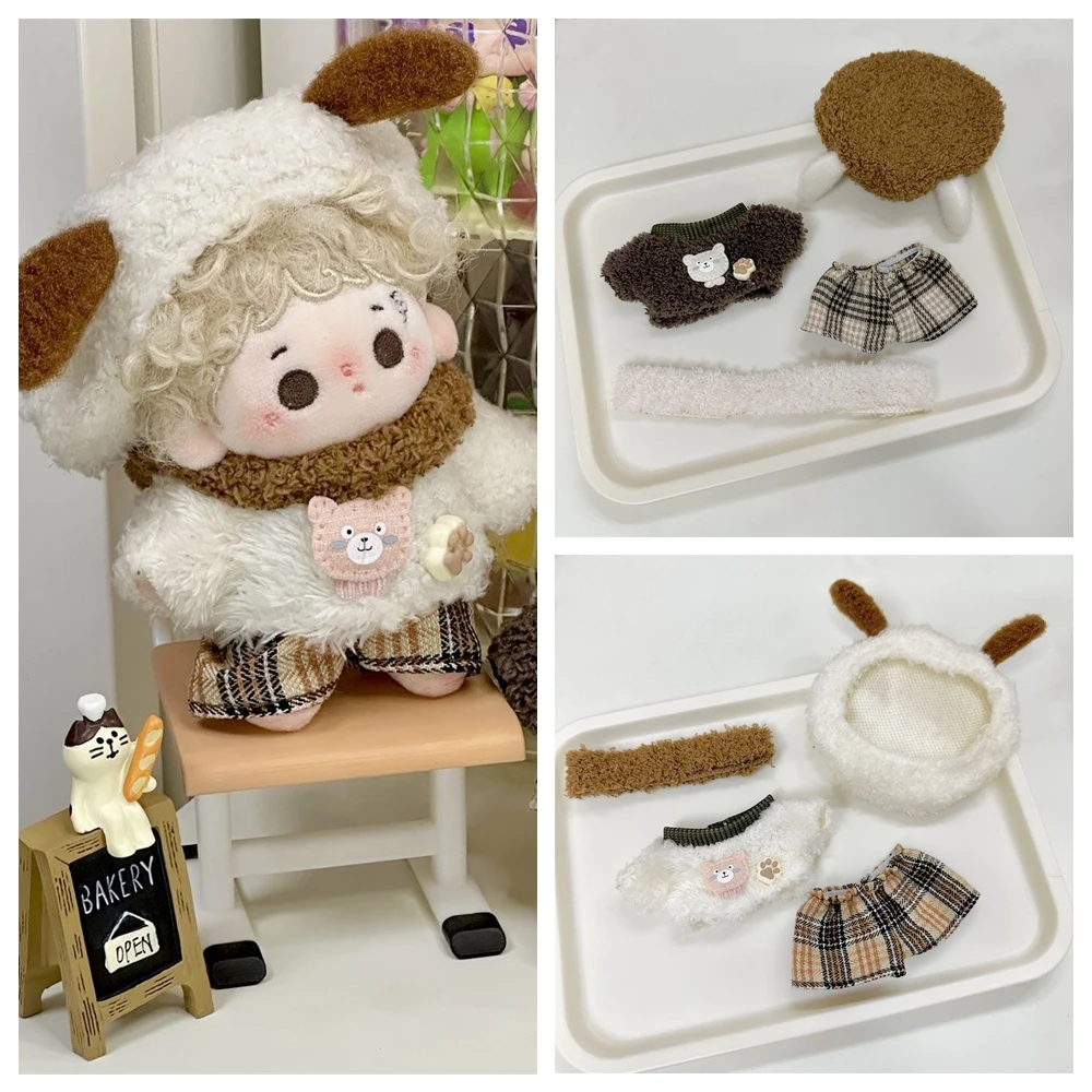 

Mini Doll Clothes for 10cm Puppy Bear Hat Pant T-shirt Suit Kawaii Set DIY Can Change Plush Doll Clothes for Girl Kids Gift