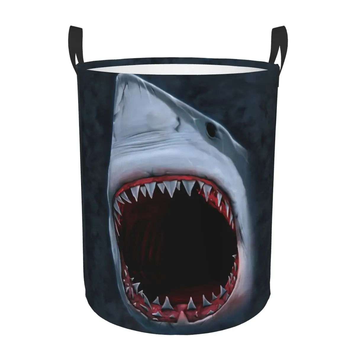 Shark Bite Laundry Hamper Large Clothes Storage Basket Camo Screaming Toy Bin Organizer for Kids