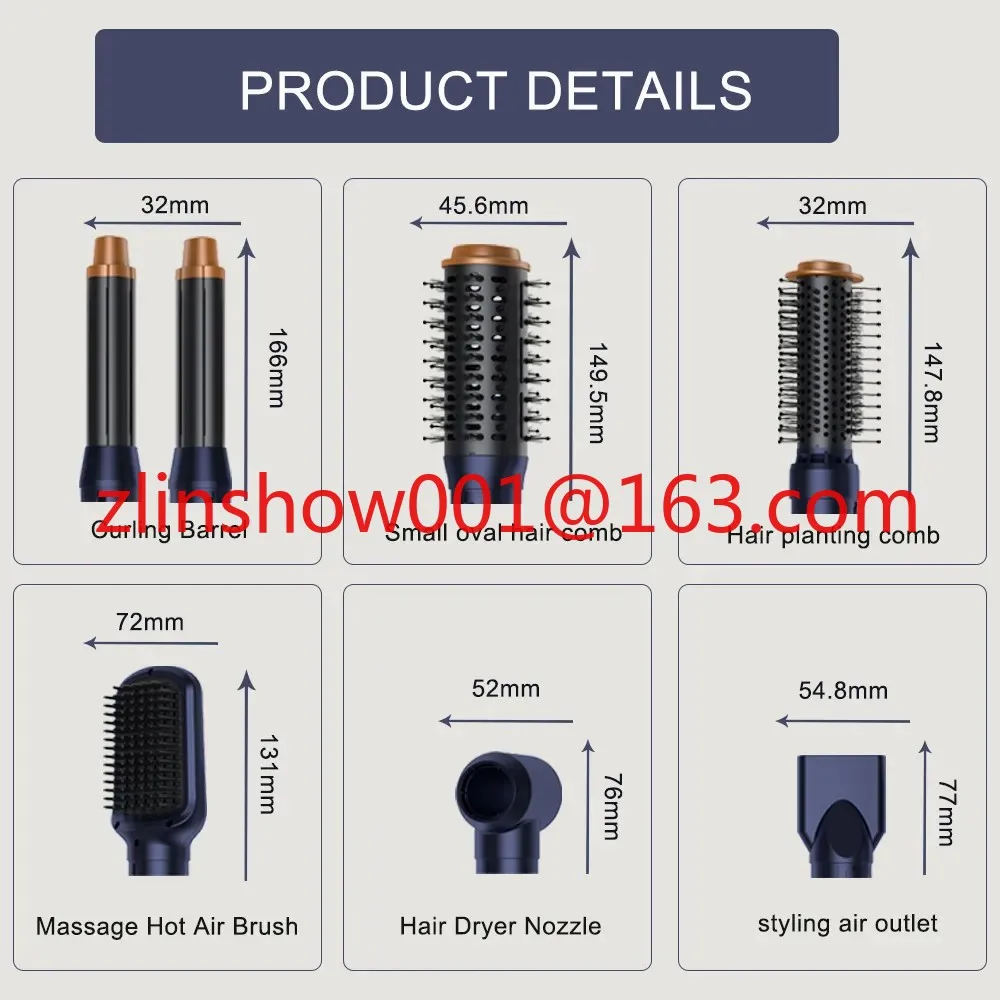 New Design 9 in 1 Hair Wrap Custom Professional Foldable High Speed Hair Dryer Brush Styler