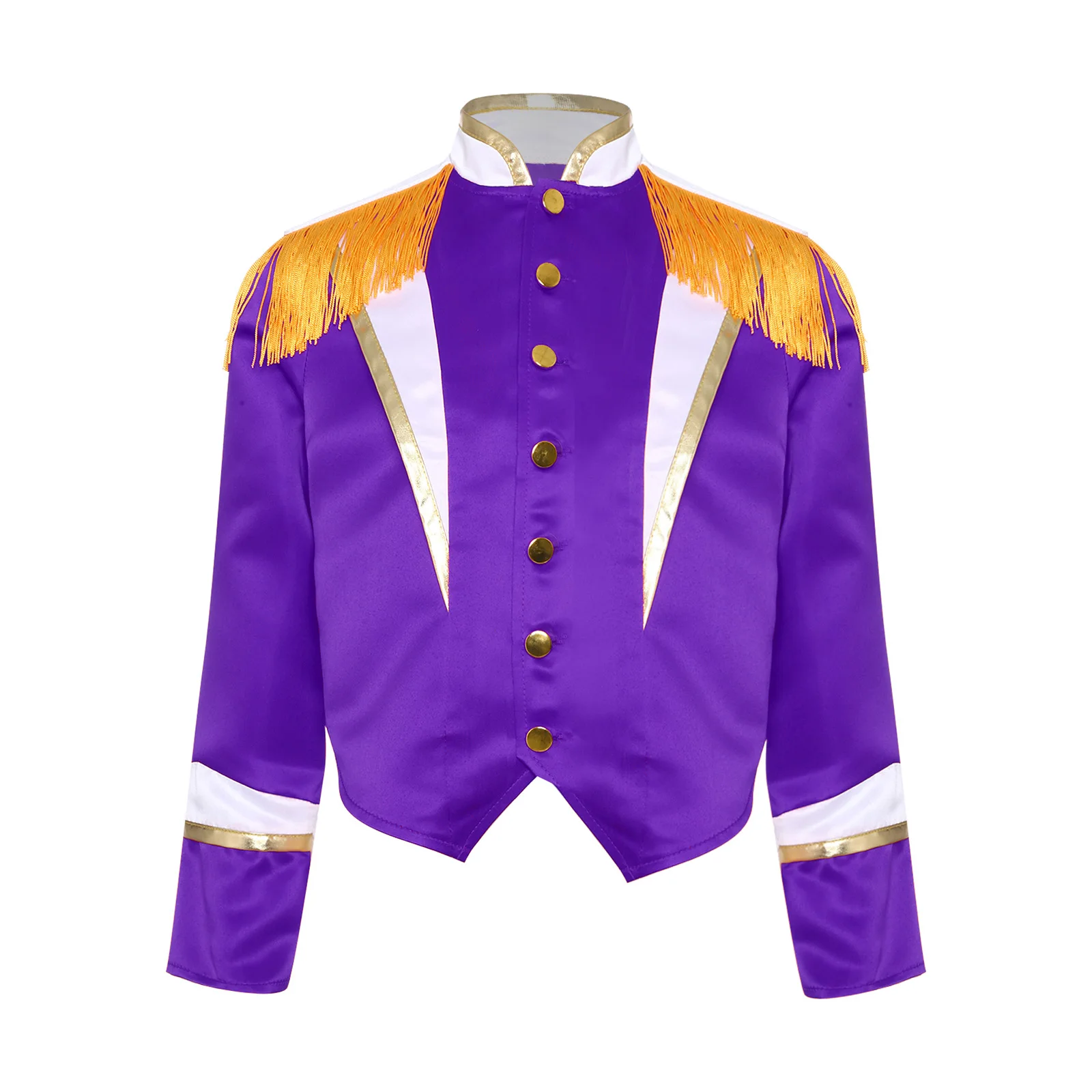 

Unisex Kids Boys Girls Guard Uniform Tops Tassels Shoulder Long Sleeve Button Outerwear Cosplay Costume Role Play Christmas