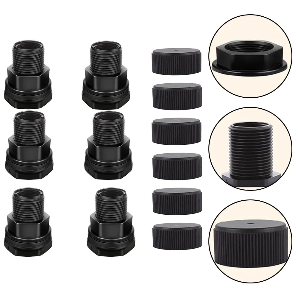 6 acessórios de anteparo para fácil instalação em aquários tanques de água com 34 polegadas macho GHT e 12 polegadas fêmea NPT