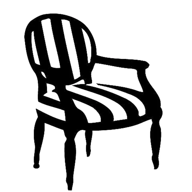 Car Sticker Chair Pattern High Quality PVC Car Decoration Accessories Sticker Waterproof Sunscreen Black/white,16cm*13cm