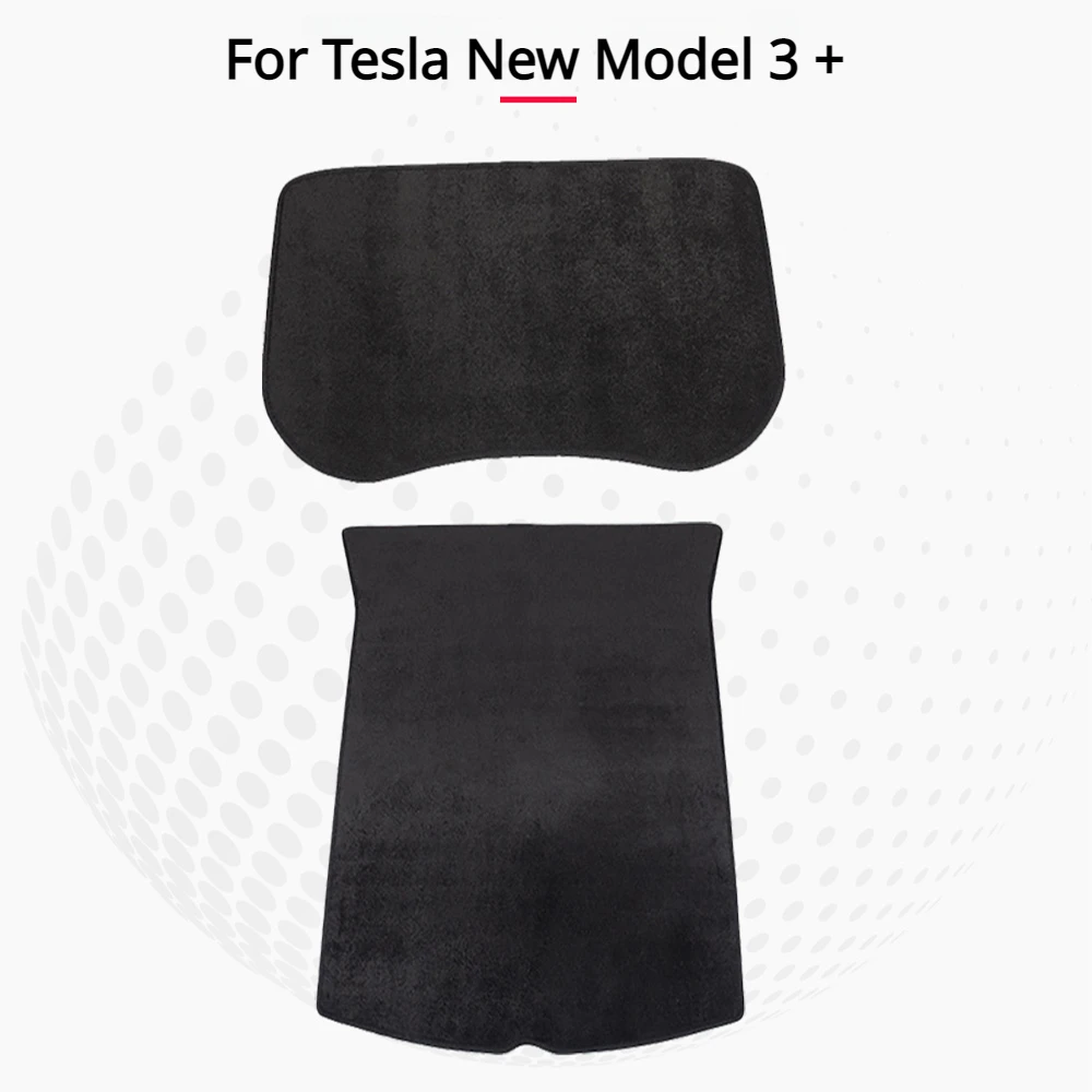 

Коврик для багажника Tesla, новая модель 3 + тканевый флокирующий коврик, передний задний багажник, приборная панель, лоток для груза, контейнер для хранения, Фотоподушка 2024