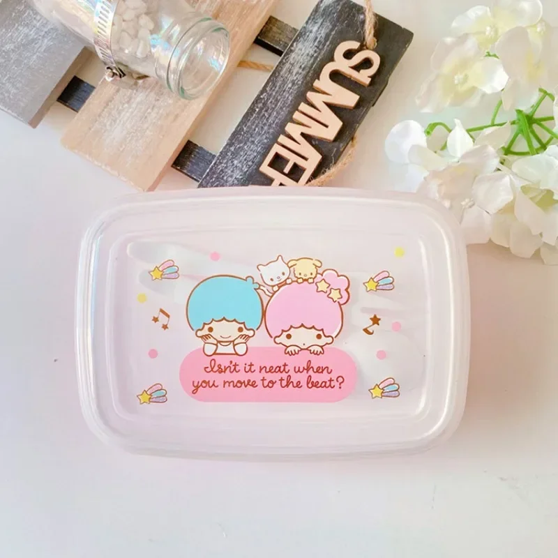 Sanrio Hello Kitty My Melodie Kuromi Plastic Lunchbox Cartoon Anime Crisper Boxes Draagbare Verdeelde Bento Box In De Magnetron