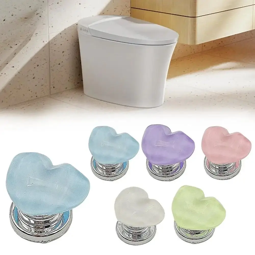 

Heart Shaped Toilet Press Button Creative Design Self-Adhesive Tank Press Switch Cute Style Nail Protector Toilet Flusher
