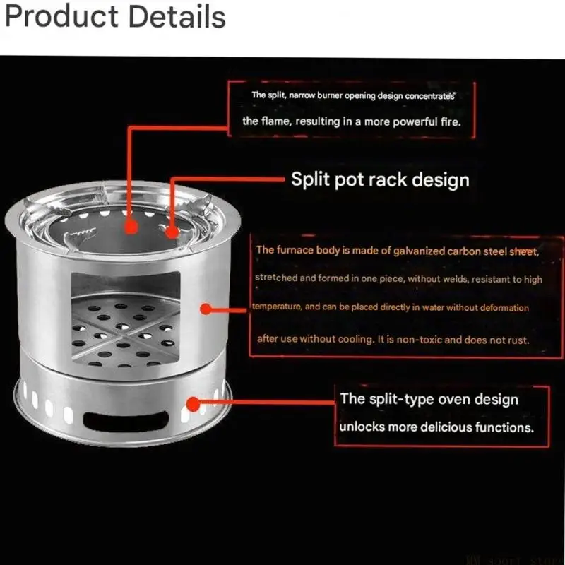 31BE Pack Of 1 User Central Outdoor Cooking Stove Highlighting Open Easy Addition And Stable Container Assist Thighs