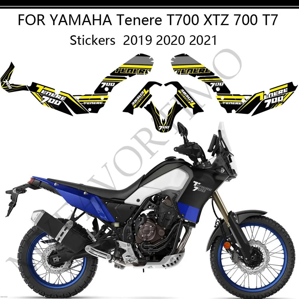 

ДЛЯ YAMAHA Tenere T700 XTZ 700 T7 2019 2020 2021, наклейки на топливный бак мотоцикла, набор наклеек, комплект защиты багажника, багажа