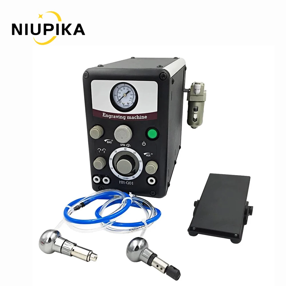 NIPUIKA-Máquina De Gravura Pneumática Double End, Pedra Ferramentas De Configuração, GraverMax G8, Mão Gravador, Configuração Rápida, Fazer Jóias