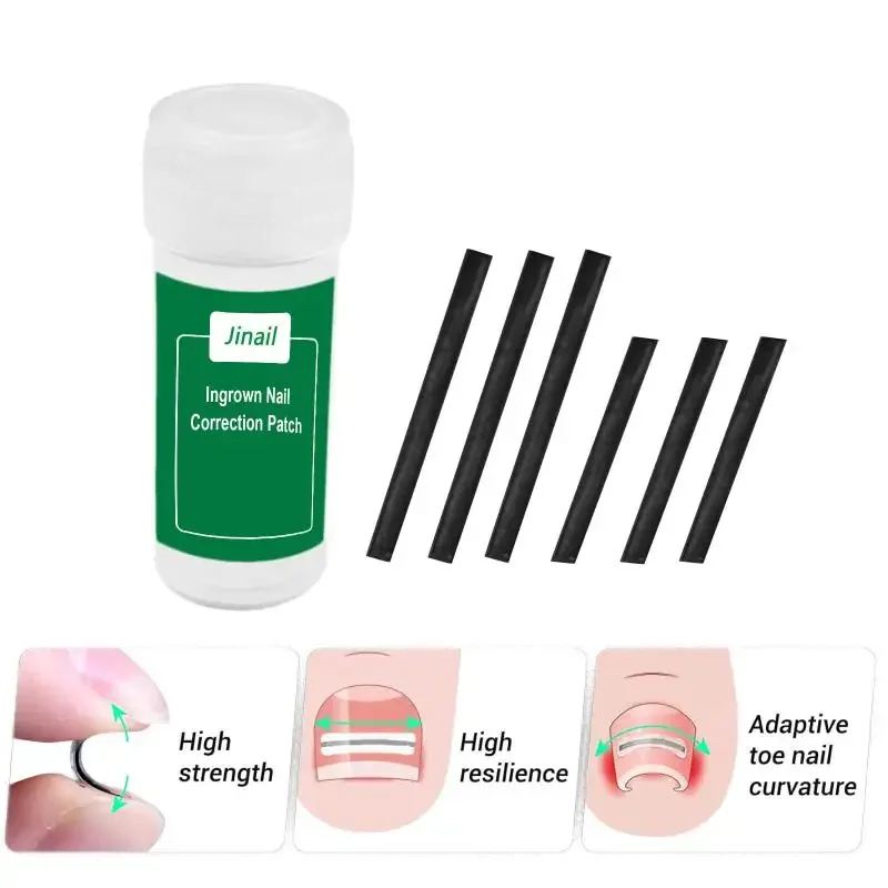 5pcs Ingrown Toenail Correction Tool Ingrown Toe Nail Treatment Elastic Patch Sticker Straightening Clip Brace Pedicure Tool