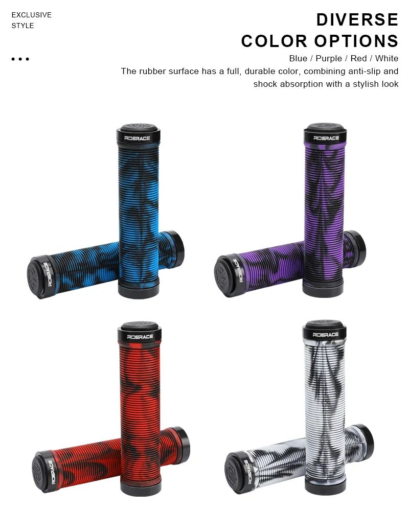 RIDERACE Mountainbike-Lenkergriffe, ergonomische MTB-Fahrradlenkerabdeckung, stoßdämpfende, rutschfeste Fahrradgriffe, lila. – Detail 9