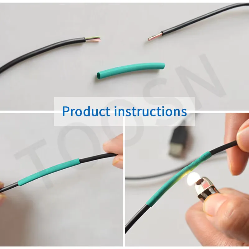 TOOSN 328pcs Assorted Polyethylene Heat Shrink Tubing kit Cable Sleeves Tube Heat Shrinking Tubes Wire Cable 8 Sizes Multicolor