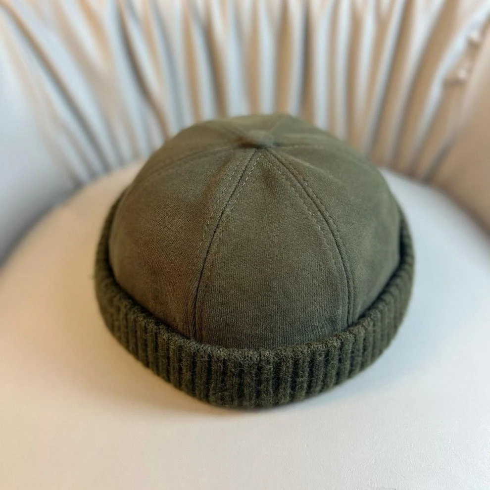 Herbst- und Wintermütze aus Melonenfell, modischer randloser Matrosenhut, lässiger modischer Straßenhut für Herren und Damen – Detail 13