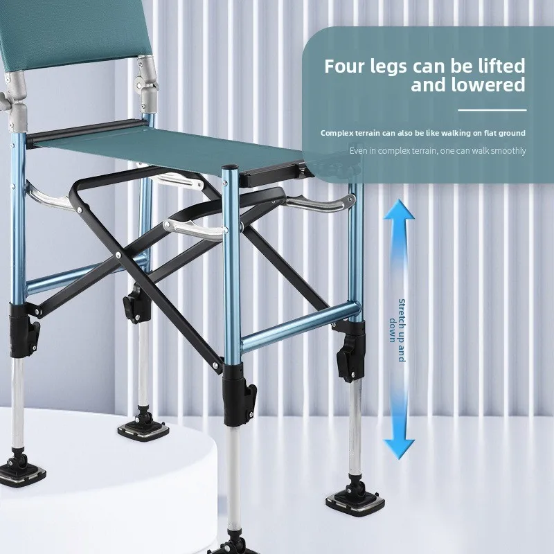 

New Thickened Multifunctional Fishing Chair Foldable Lightweight Aluminum Alloy Adjustable Height Portable Knight Chair