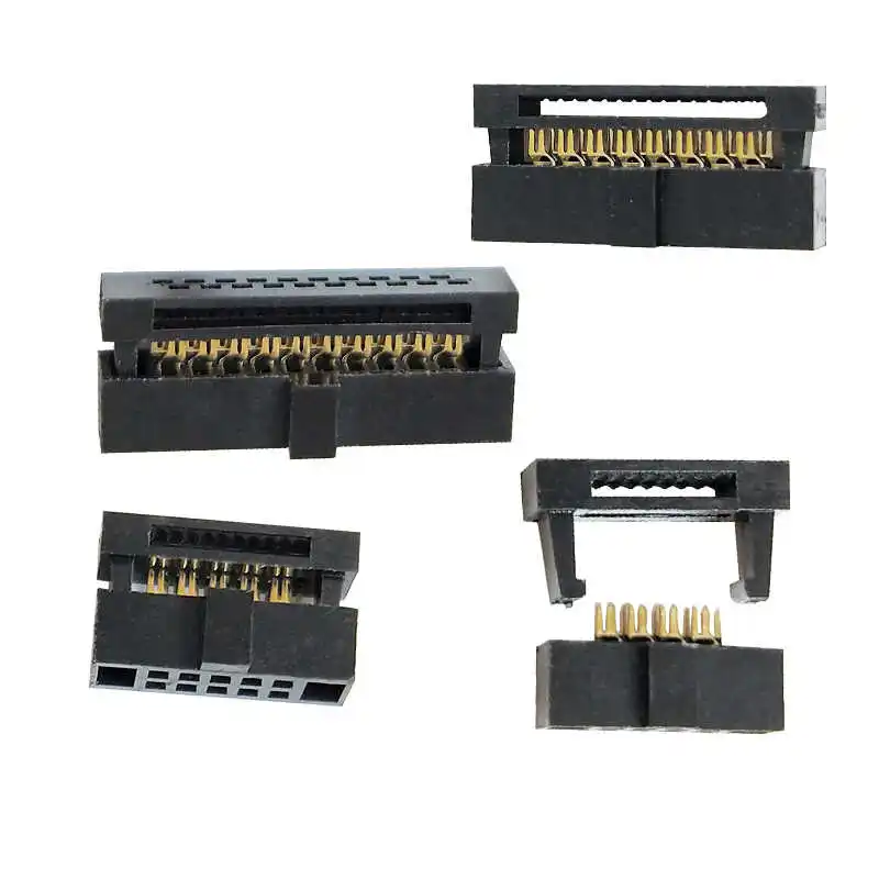 5/10 Uds 1,27mm FC 6P 8P 10P 12P 14P 16P 20 24 26 30 34 40 50 Pin IDC conector hembra para Cable plano de paso de 0,635mm
