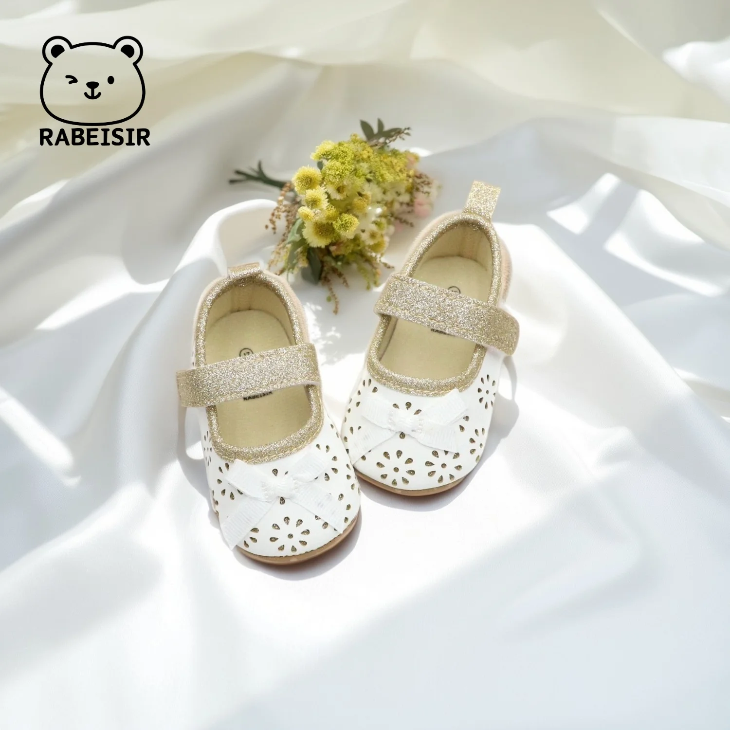 أحذية للفتيات الصغيرات، أحذية الأميرة، أحذية المشي للأطفال، 0-6-12-18 شهرًا مجوفة قابلة للتنفس ومضادة للانزلاق ومضادة للانزلاق #1