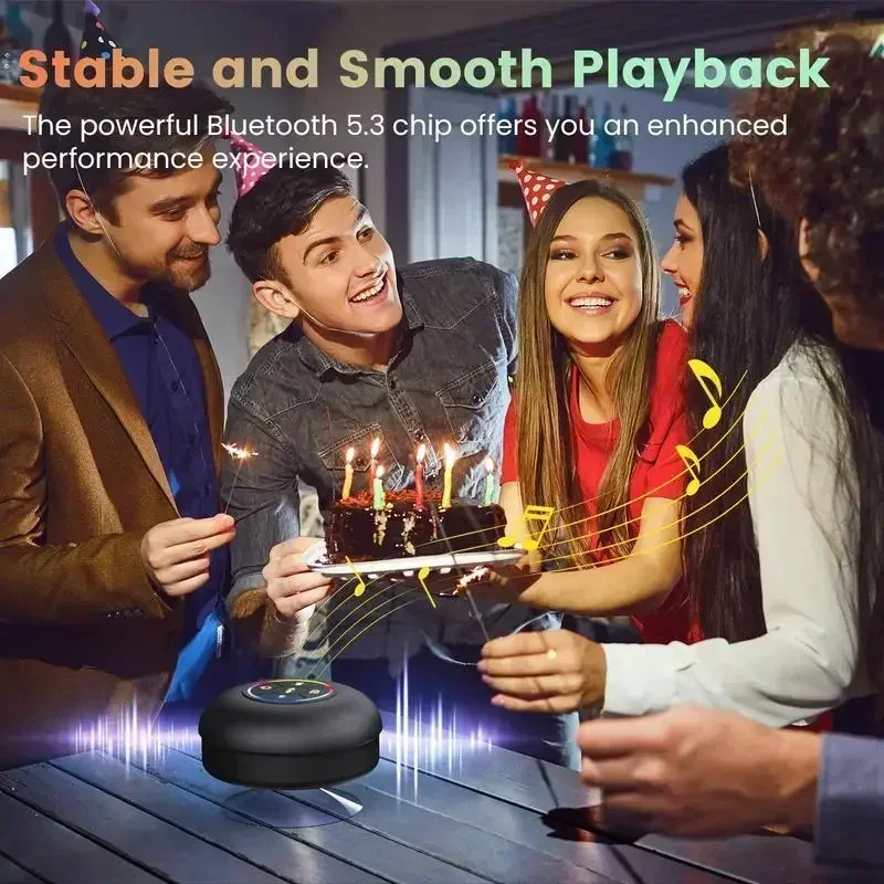 Alto-falante à prova d'água multi-cena IPX6 - display de luz LED brilhante + chamadas mãos-livres, recarregável por USB e ultraportátil