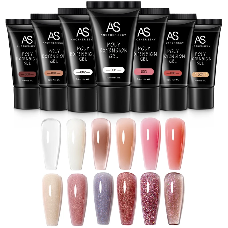 Als 30Ml Gelei Poly Nail Gel Semi-Permanente Acryl Vloeibare Nail Art Hybride Vernissen 1Oz Glitter Verlenggel