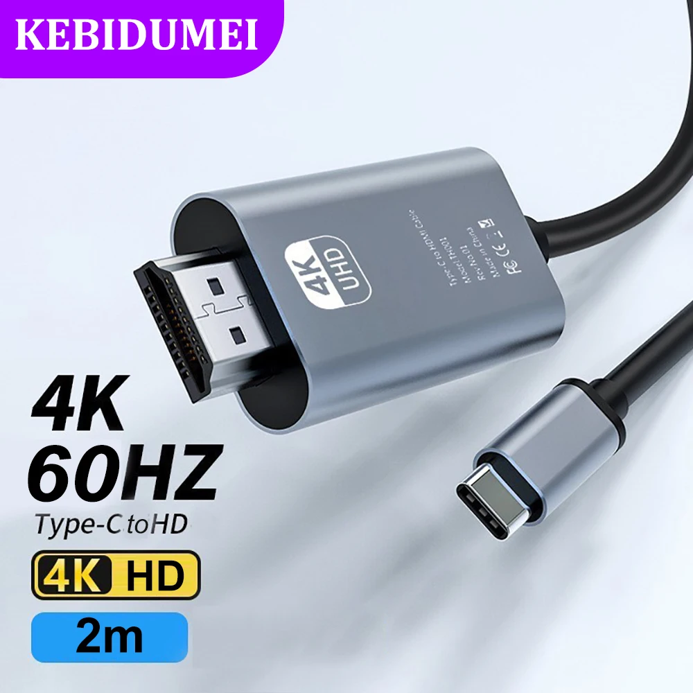 USB C Cable Type C to HDMI Adapter 4K 60Hz HDTV Converter Cable for iPhone 15 TV Converter MacBook Air iPad Samsung Laptop