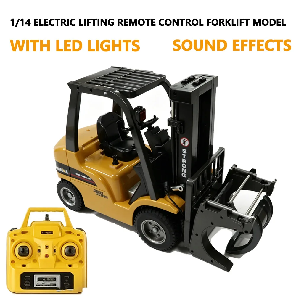 HUINA 1577 1/14 RC Forklift 14-Channel Alloy Electric Lift with Sound and Lighting Effects 2.4G Remote Control Model Toy Gift view 4