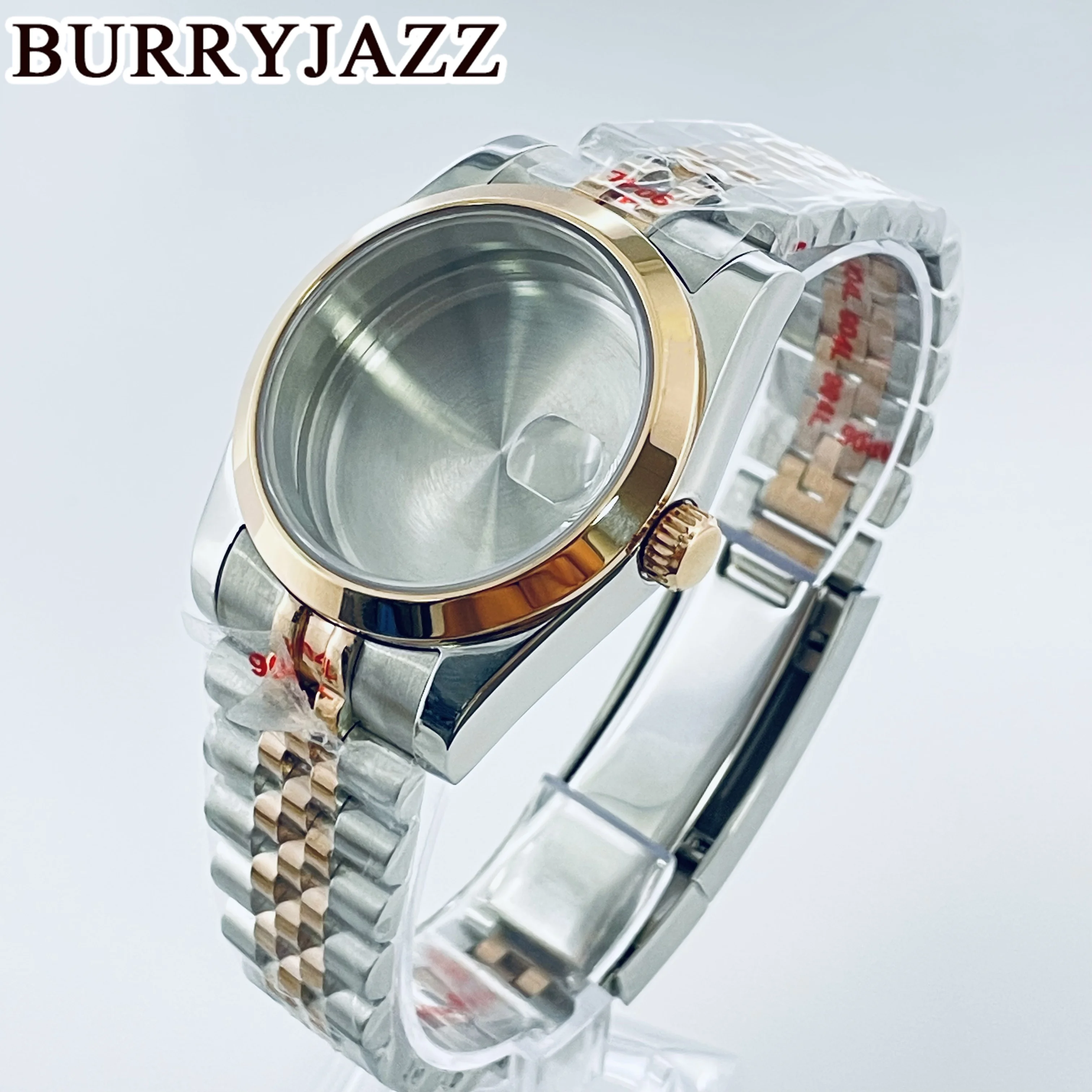 BURRYJAZZ 36mm 40mm NH34 NH35 NH36 NH38 PT5000 ETA2824 Watch Case Gold Rose Gold Stainless Steel Case Waterproof Sapphire Crysta