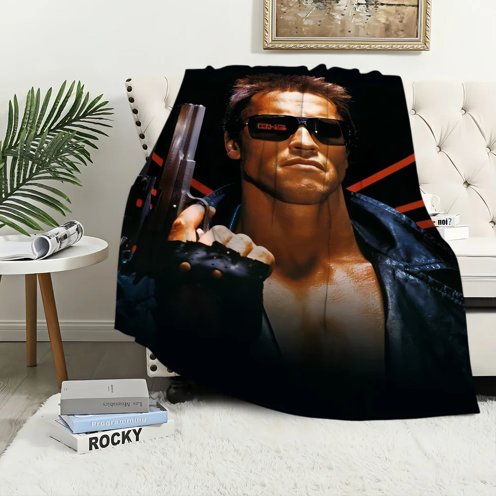 Cool Schwarzenegger Commando Film Blanket Plush Nap Sofa rug for Living Room Warm Office Bedroom Birthday Home Travel Kid Gifts