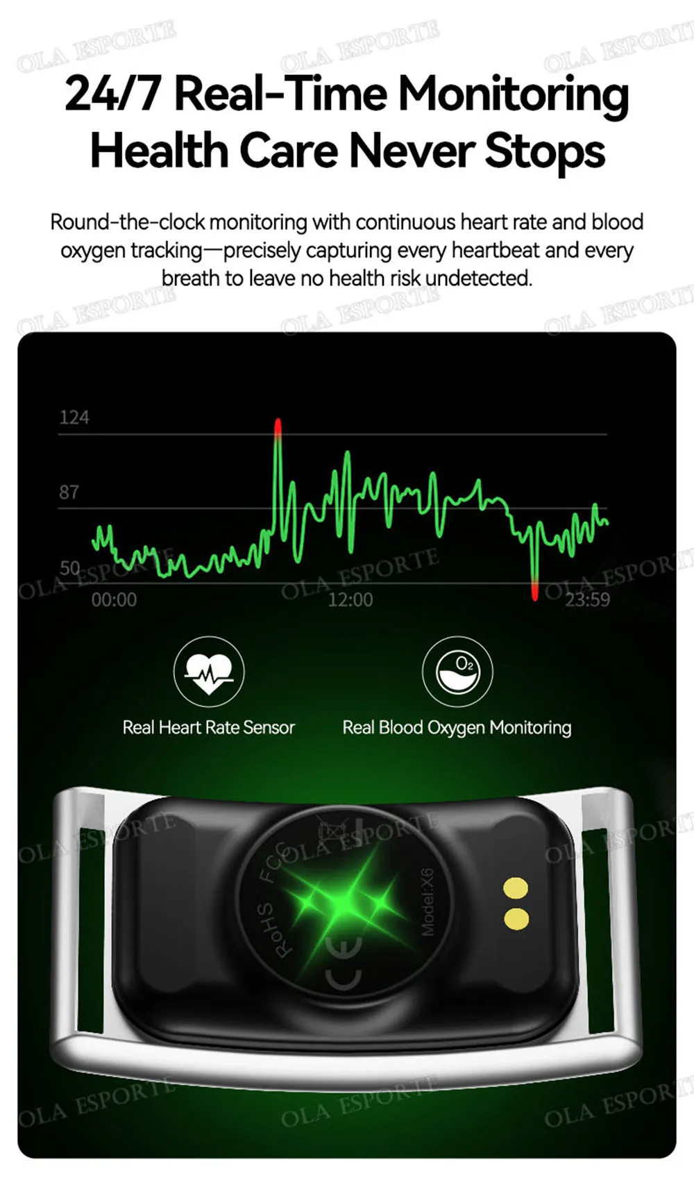 Smart activity tracker met hartslagmeter en bloeddrukmeter voor dames heren_voghion.com