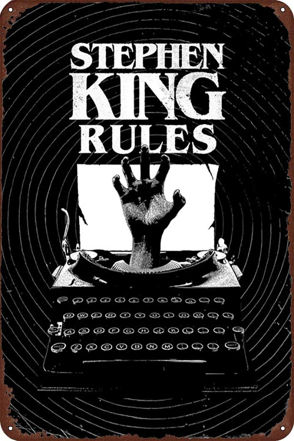 Metal Tin Sign Stephen King Rules | Decorative Signs and Plaques for Your Home Bar, Club, or Wall Decor -