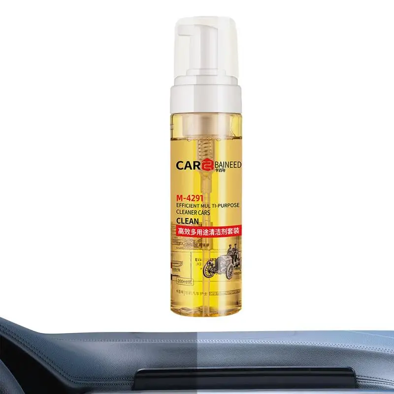 

Car Interior Cleaner Car Foam Cleaner Portable 200ml Cleaning Spray Foam Cleaner Leather Decontamination For Car Leather Seat