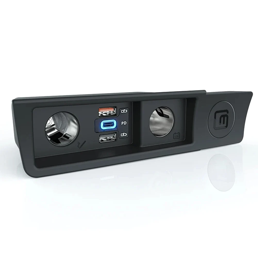 Car Charger Socket TYPE-C Port Charger On The Road Black No Voltage Display 1 TYPE-C Port 2 USB Ports 22.5W Power
