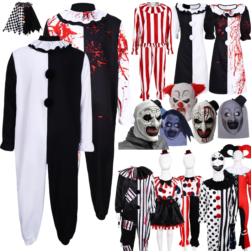 

Art The Clown Cosplay Movie Terrifier 2 Art The Clown Cosplay Costume Jumpsuit Mask Halloween Costumes Mask for Men Women