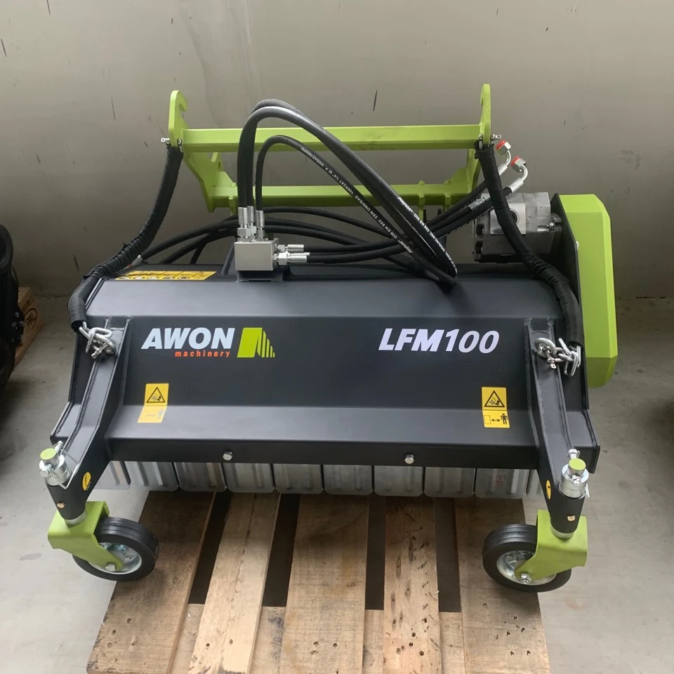Venta de fábrica Awon LFM100 166kg 5-7 km/h velocidad de trabajo cortacésped con cargador de aleteo con motores hidráulicos