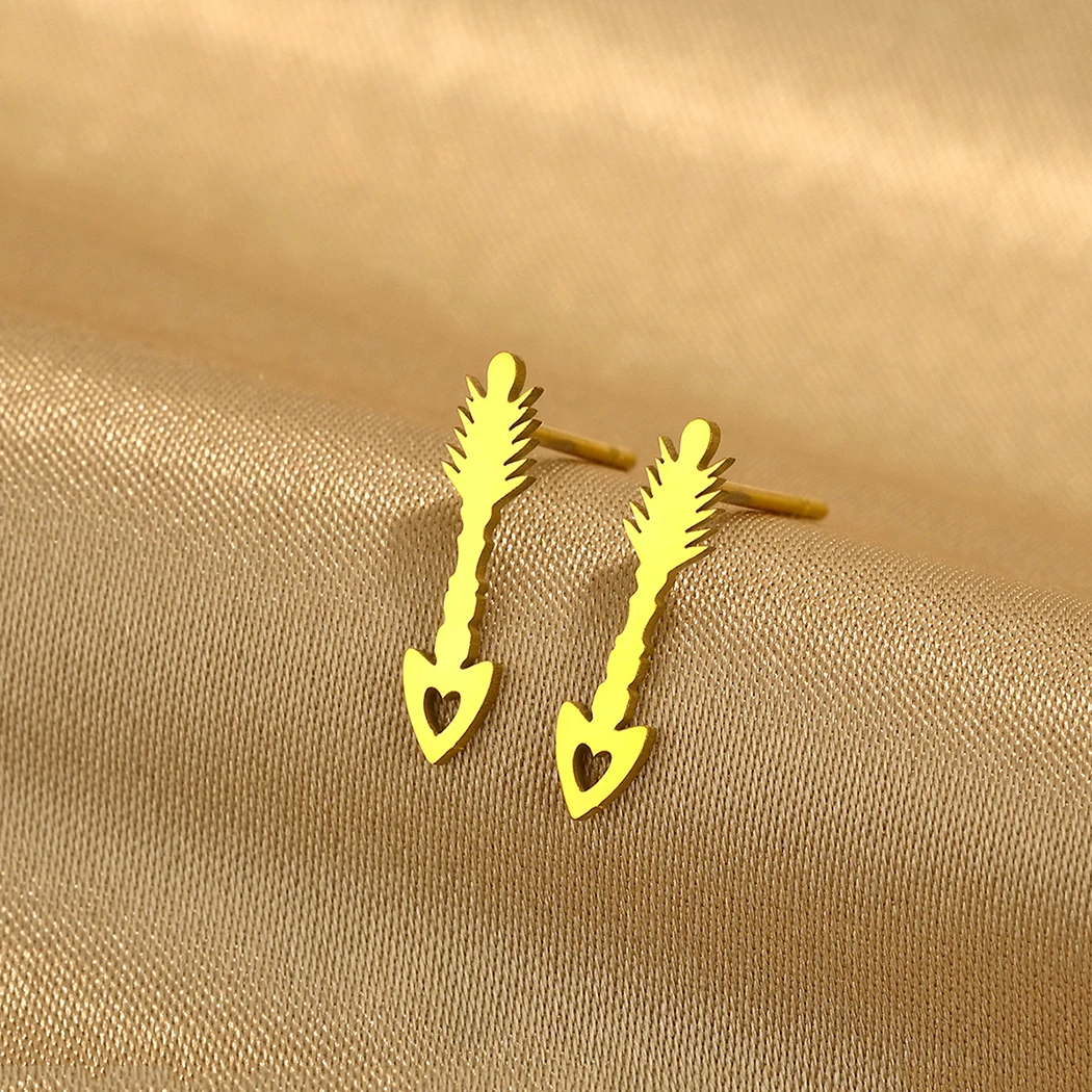 Todorova Minimalistic Arrow Stud Earrings for Women Men Stainless Steel Earrings Simple Jewelry Birthday Gift