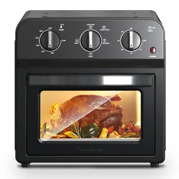 

Family Size Air Fryer Toaster Oven, 13QT, 360° Air Circulation, Oil-Free Cooking, Adjustable Temp & Time