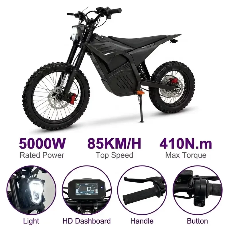 STROVAN US Warehouse 3-Day Ship 72V 2000W QS Brushless IPX6 130kg 65km/h Adult Light Bee X Electric Dirt Bike Ebike