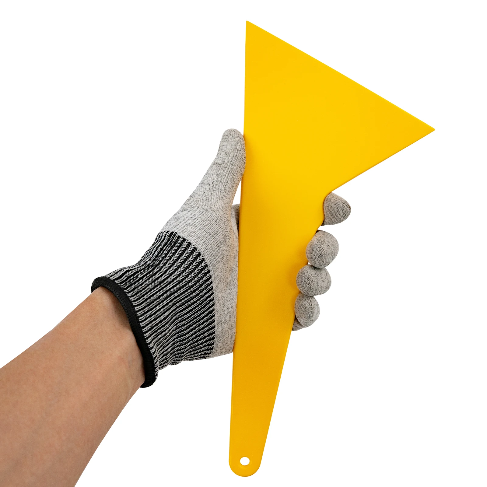 Yellow Triangular Squeegee Window Tint Scraper for Car Window Film Application Vinyl Wrap Installation Auto Tinting Tool