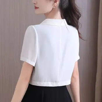 女士短袖網紗紐扣修身簡約純色復古新款中國風時尚透氣防曬速乾西裝外套 10 最佳銷售 短版西裝外套 - №7