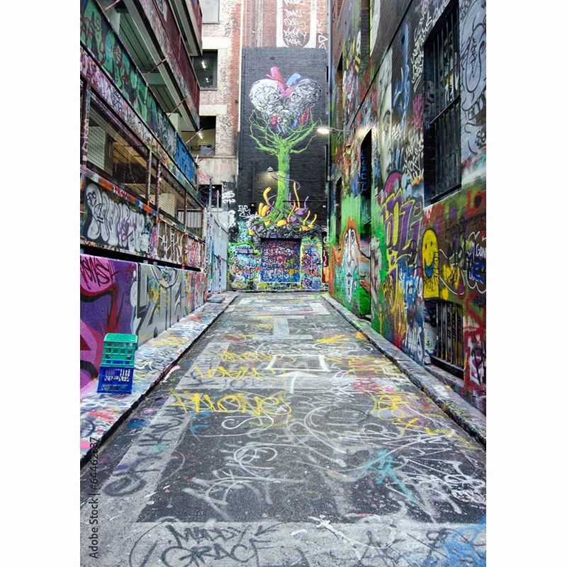 Fondos de fotografía de tela de arte, accesorios de pared de ladrillo de Graffiti Vintage, TOK-02 de fondo de fotografía