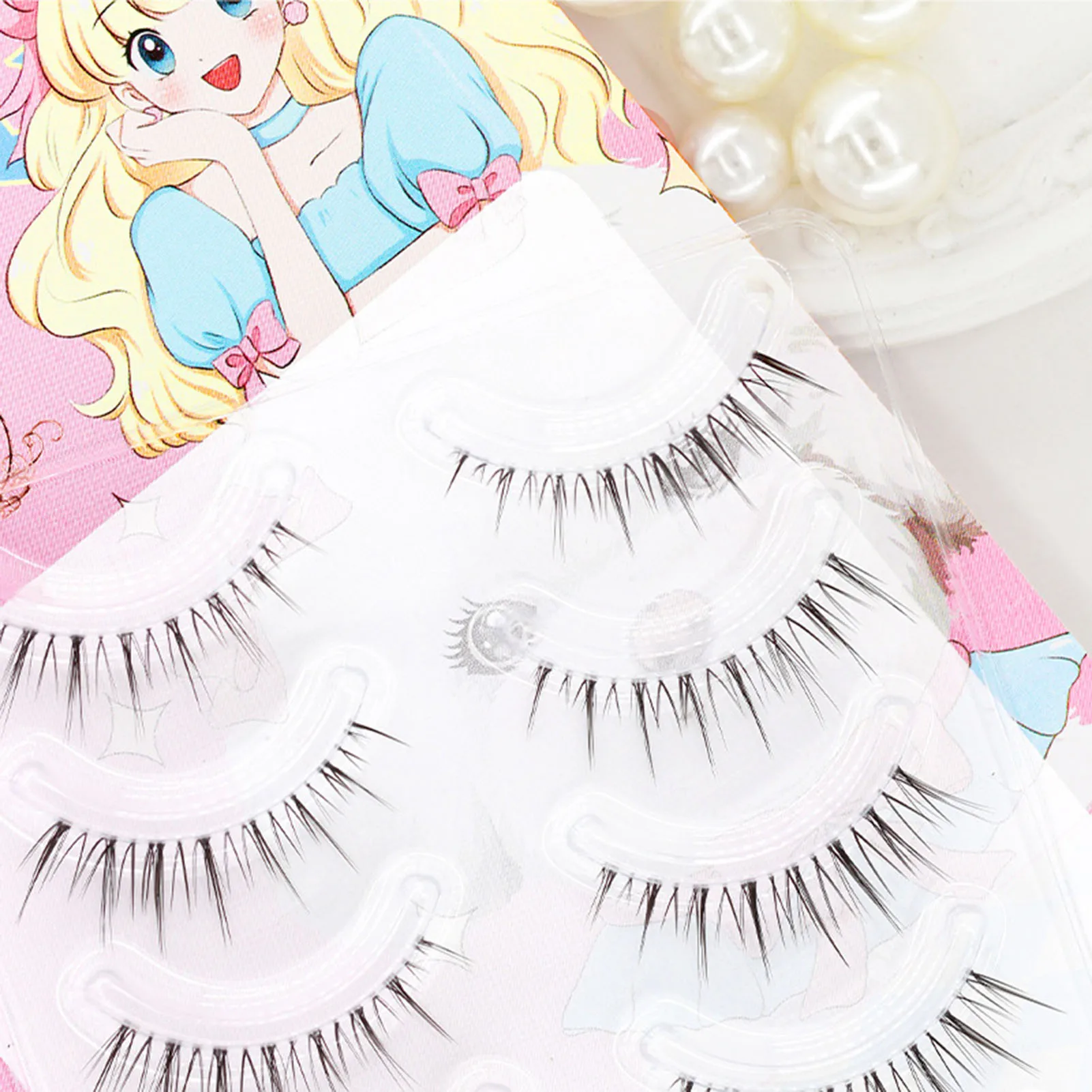 ナチュラルつけまつげ フルストリップ ブラック Cカール 6-11mm ミックス長さ ナチュラル個別クラスター ふわふわまつげ DIY デイリーアイラッシュ