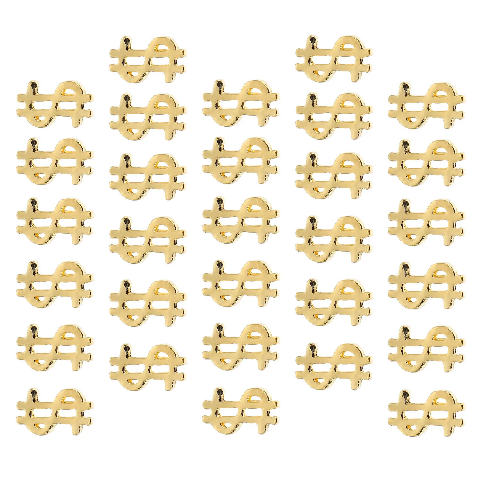 

100 шт. украшений для ногтей из сплава, золотистые металлические декорации для маникюра, элегантные принадлежности для ногтей для вечеринок, свадеб и повседневного использования