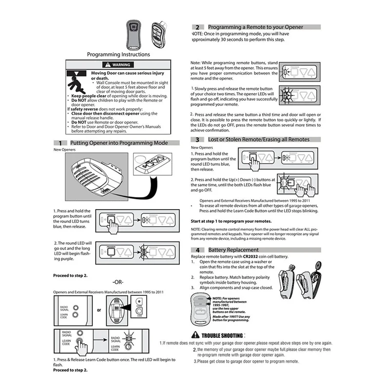 2 PCS Garage Door Opener Remote Metal+Plastic 390MHZ For Genie And Overhead Door Intellicode G3T-R O3T-A O3T-BX