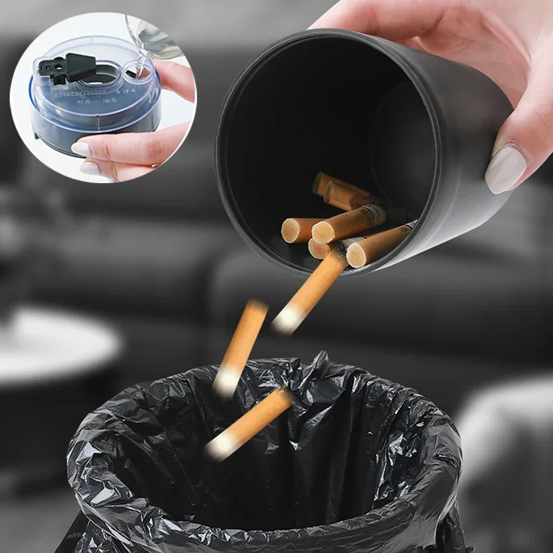 Car Mounted Anti Fly Ash Ashtray with Water Tank Creative Home Living Room Personalized Office Windproof Ashtray Divine Tool