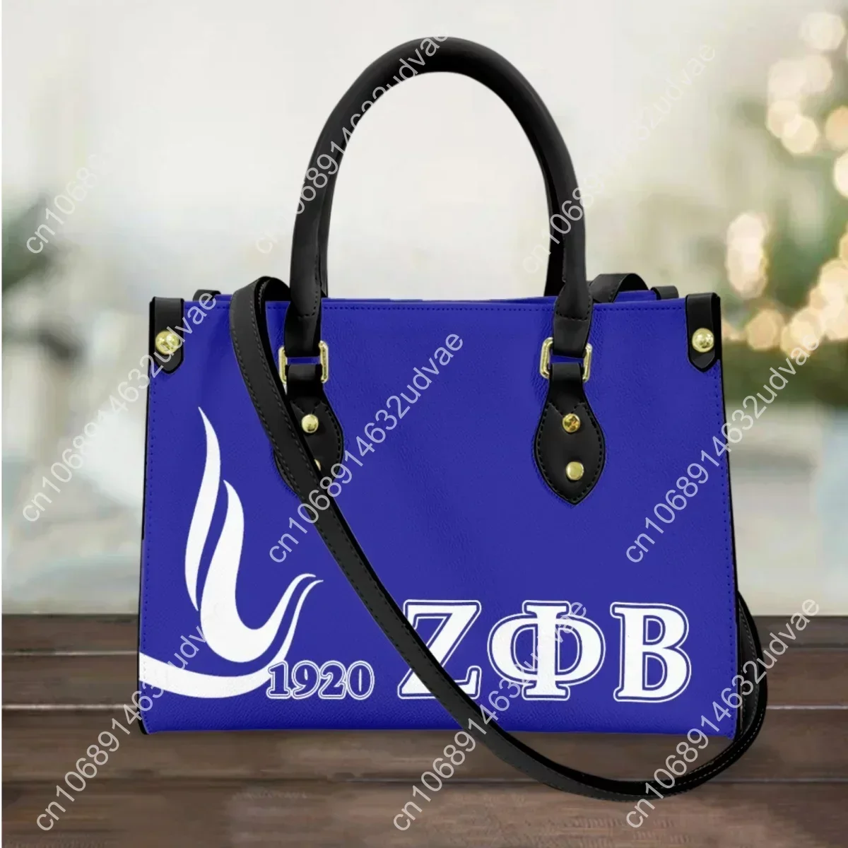 

Zeta Phi Beta Printed PU Leather Cross Body Bags Top Handle Girls Party Sorority Fashion Casual Clutch Trendy Messenger Bags