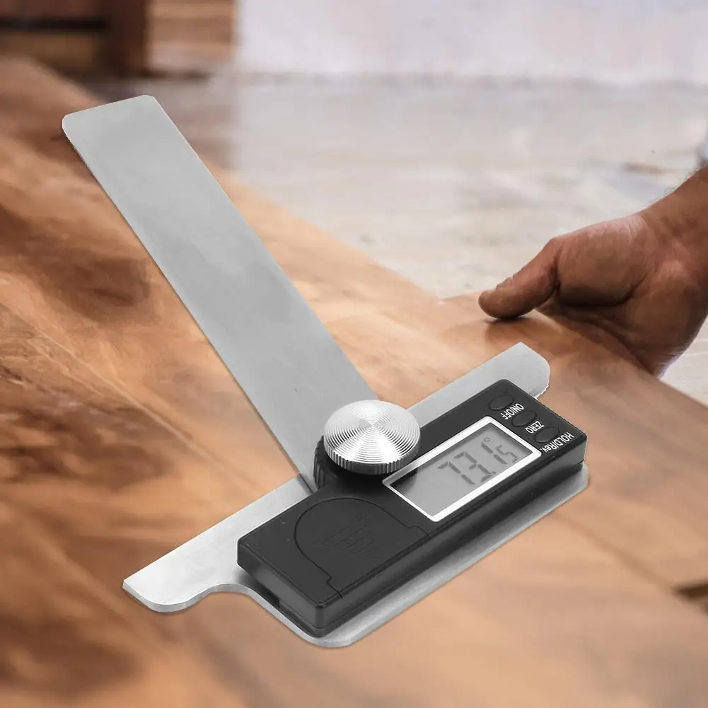 Goniômetro elétrico de aço inoxidável, 0 a 180 graus, localizador de ângulo digital, régua transferidora, ferramenta de medição de 0.01 graus