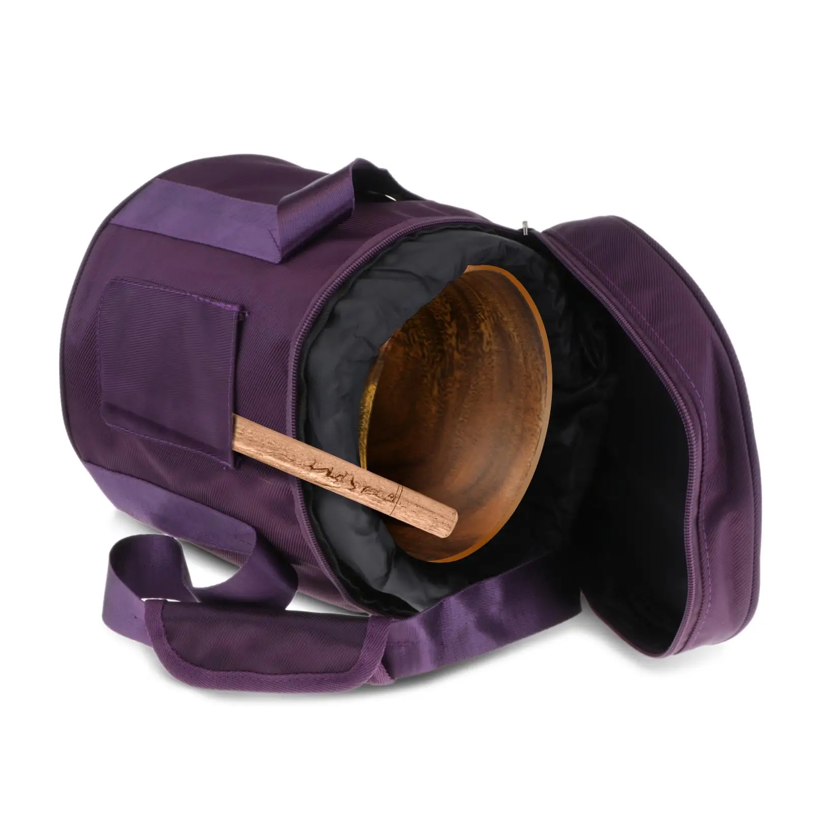 Portátil Handmade Cotton Singing Bowl, Travel Case com alça, Roxo escuro