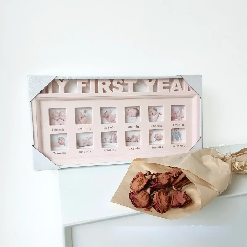 

ID роста ребенка и ребенка Фото Памятная фоторамка Настенная подвесная платформа Фоторамка Пластиковая фоторамка с алфавитом Годовая фоторамка